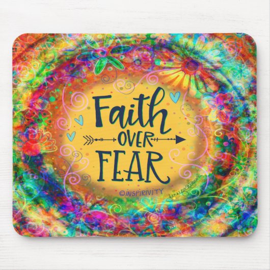 Inspiration Boho farbenfroher Glaube über Angst Mousepad (Vorne)