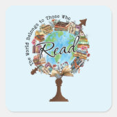 Inspiration Book Lover Quadratischer Aufkleber (Vorderseite)