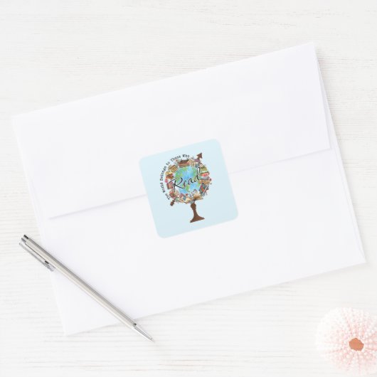 Inspiration Book Lover Quadratischer Aufkleber (Umschlag)