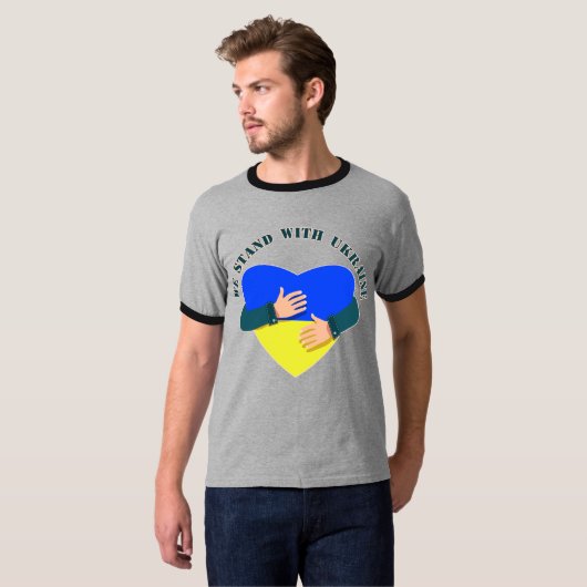 Inspiration Botschaft Wir stehen mit der Ukraine T T-Shirt (Vorne ganz)