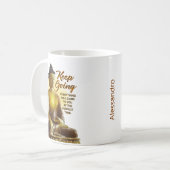 Inspiration Buddha Motivation Weiß Kaffeetasse (Vorderseite Links)