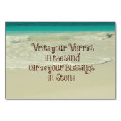 Inspiration Carvour Ihre Segnungen in Stone Zitat Tischnummer (Rückseite)