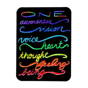 Inspiration Chakra Themed Rainbow Art Words Magnet