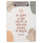 Inspiration Christlich Bibel Verse Moderner Boho Klemmbrett (Vorderseite)