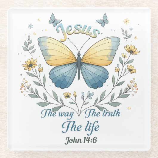 Inspiration Christlich Bibelverse Glasuntersetzer (Vorderseite)