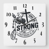 Inspiration Christlich Bibelverse Quadratische Wanduhr (Vorderseite)