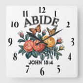 Inspiration Christlich Bibelverse Quadratische Wanduhr (Vorderseite)