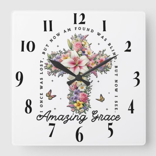 Inspiration Christlich Bibelverse Quadratische Wanduhr (Vorderseite)