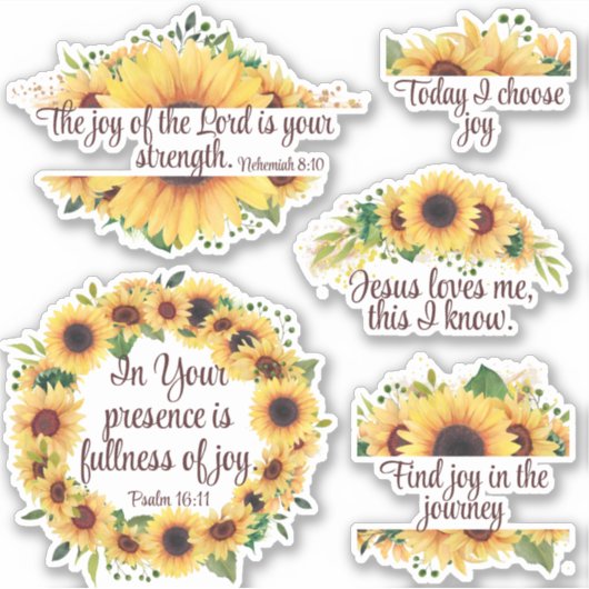 Inspiration Christlich Joy Scripture Sunblumen S Aufkleber (Vorderseite)