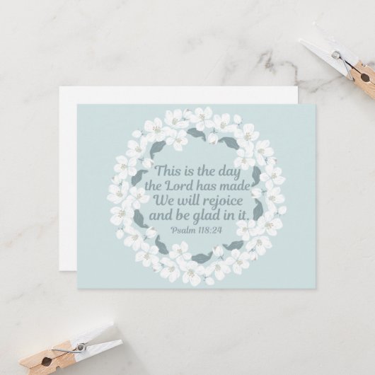 Inspiration Christlich Psalm 118:24 Freude Karte (Vorderseite/Rückseite Beispiel)