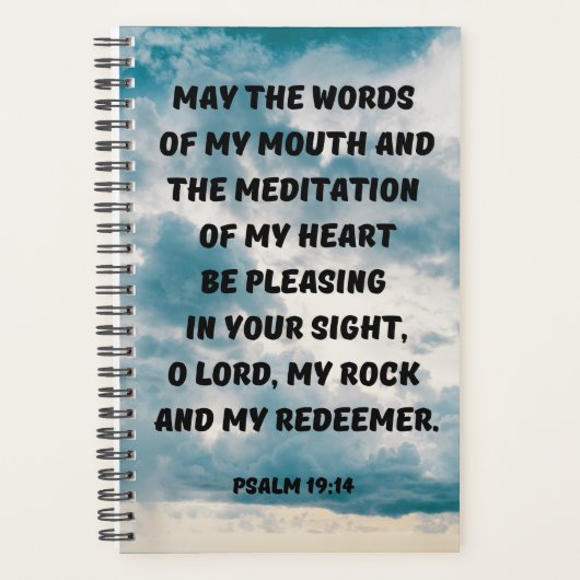 Inspiration Christlich Psalm 19:14 Bibelverse Planer (Vorderseite)