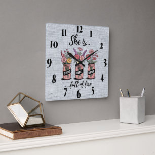 Inspiration Christliche Bibel Verse/Schrift Quadratische Wanduhr