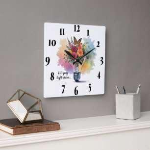 Inspiration Christliche Bibel Verse/Schrift Quadratische Wanduhr