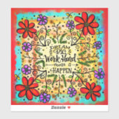 Inspiration, damit es Motivierend floral geschieht Aufkleber (Blatt)