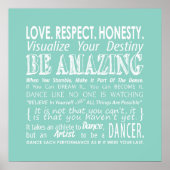 Inspiration Dance Quotes Poster - Aqua (Vorne)