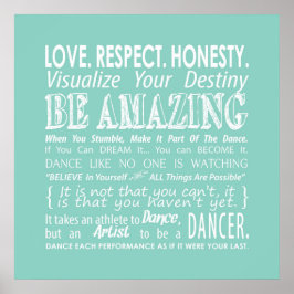 Inspiration Dance Quotes Poster - Aqua