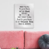 Inspiration danke Gott Zitat Leinwanddruck (Insitu (Wohnzimmer))