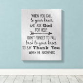 Inspiration danke Gott Zitat Leinwanddruck (Insitu (Holzboden))