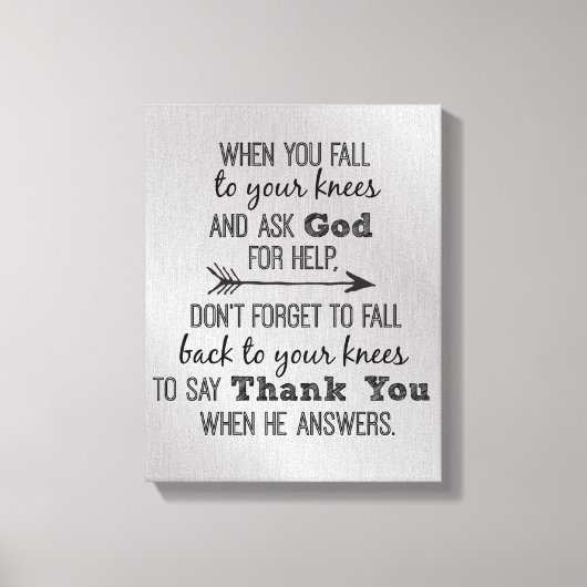 Inspiration danke Gott Zitat Leinwanddruck (Vorderseite)