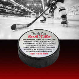 Inspiration danke Ihnen Coach on Ice Hockey Rink Eishockey Puck