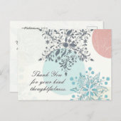 Inspiration Dankeschön, Schrift, Vintage Blume Postkarte (Vorne/Hinten)