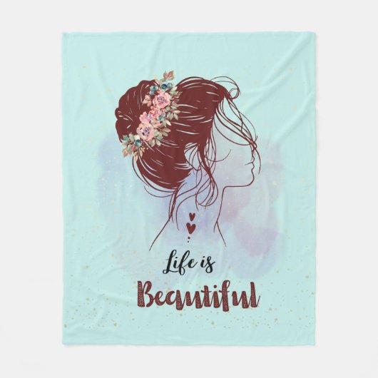 Inspiration Das Leben ist schön Fleecedecke (Vorderseite)