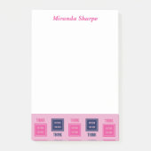 Inspiration denken Sie außerhalb der Box rosa Post-it Klebezettel (Vorderseite)