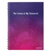 Inspiration Der Kosmos ist mein Teamarbeit-Zitat Notizblock (Vorderseite)