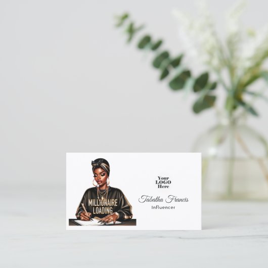 Inspiration-Design der schwarzen Frau Visitenkarte (Stehend Vorderseite)