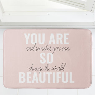 Inspiration Du bist so schön Positives Zitat  Badematte