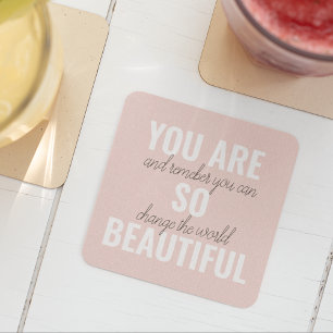 Inspiration Du bist so schön Positives Zitat Glasuntersetzer