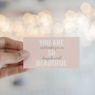 Inspiration Du bist so schön Positives Zitat  Visitenkarte
