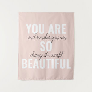 Inspiration Du Bist So Schön Positives Zitat  Wandteppich