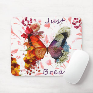 Inspiration einfach atmen Schmetterling Mousepad