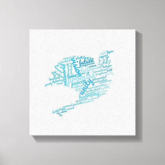 Inspiration Elegant Dove of Peace Tag Cloud Leinwanddruck (Vorderseite)