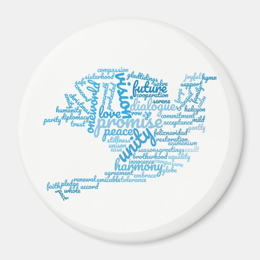 Inspiration Elegant Dove of Peace Tag Cloud Magnet (Vorne)