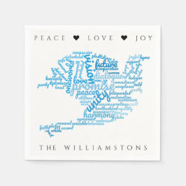Inspiration Elegant Dove of Peace Tag Cloud Serviette