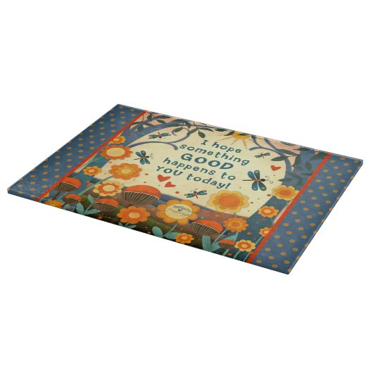 Inspiration etwas Gutes Zitat Blumenorange Schneidebrett (Ecke)