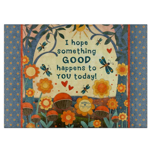 Inspiration etwas Gutes Zitat Blumenorange Schneidebrett (Vorderseite)