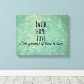 Inspiration Faith Hope Liebe Bible Verse Leinwanddruck (Insitu (Holzboden))