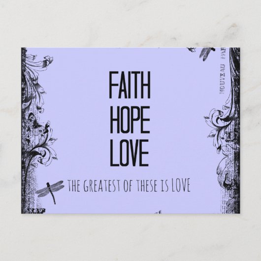 Inspiration Faith Hope Liebe Bible Verse Postkarte (Vorderseite)