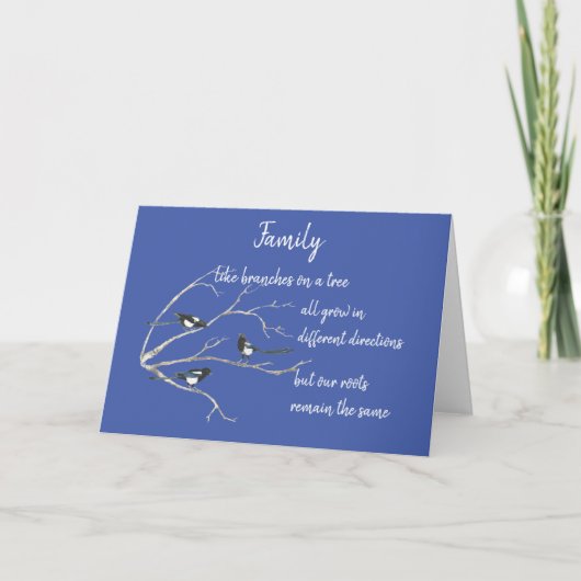 Inspiration Family Quote Magpie Bird Art Karte (Vorderseite)