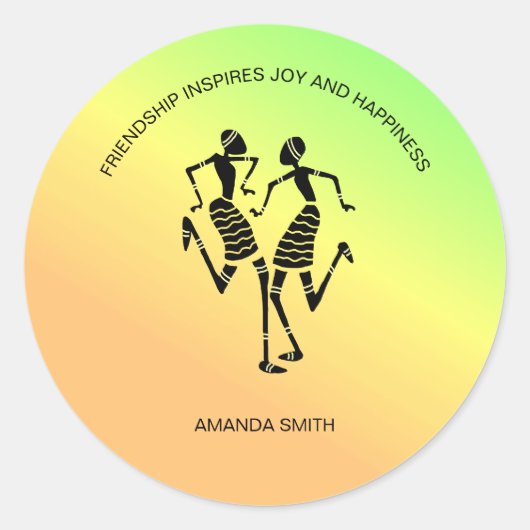 Inspiration, farbenfroh beim Glückstanz Runder Aufkleber (Vorderseite)