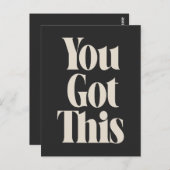 Inspiration, feine schwarze Retro-Typografie Postkarte (Vorne/Hinten)