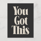 Inspiration, feine schwarze Retro-Typografie Postkarte (Vorderseite)