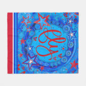 Inspiration Fly Stars Red White Blue Inspirivity Fleecedecke (Vorderseite (Horizontal))