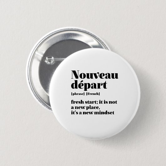 Inspiration Französisch Fresh Start Nouveau Abreis Button (Vorne & Hinten)