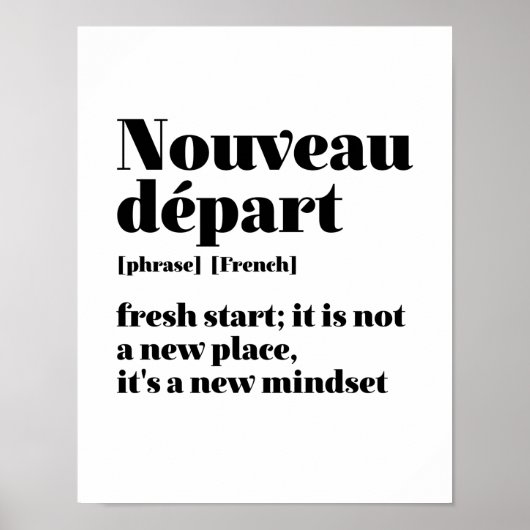 Inspiration Französisch Fresh Start Nouveau Abreis Poster (Vorne)