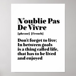 Inspiration Französisch Zitat Pas De Vivre Poster