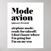 Inspiration Französischer Reisemodus Avion Flugzeu Poster (Vorne)